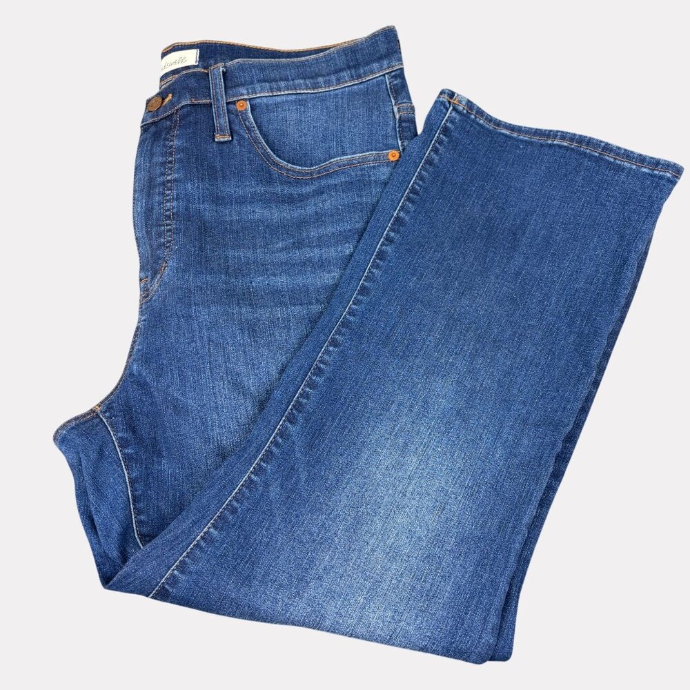 Madewell Cali Demi-Boot Jeans Womens 32 Medium Wash Blue Zip Fly Button Closure - Picture 9 of 10